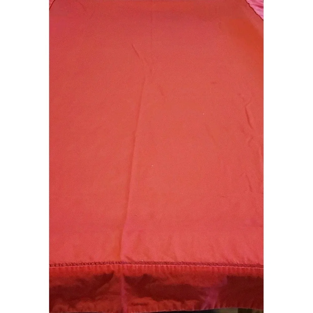 Christmas Cotton Tablecloth Velvet Trim Ribbon Poinsettia Embroidery 58x111